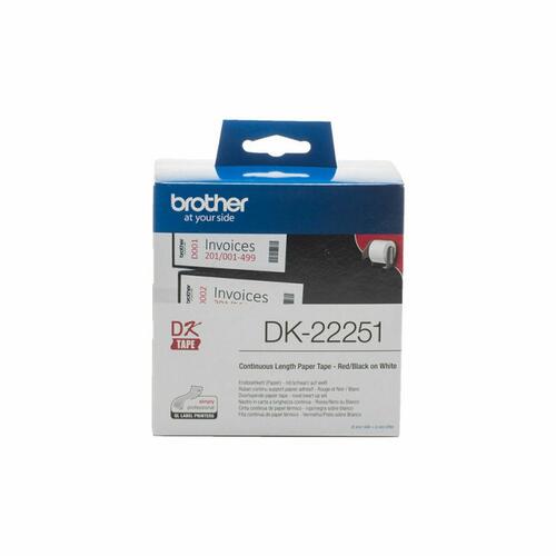 Brother DK-22251 etiketrulle, hvid - termisk papir 62 mm