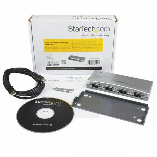 USB hub til RS232 seriel - StarTech ICUSB2324, 4 porte, sølvfarvet