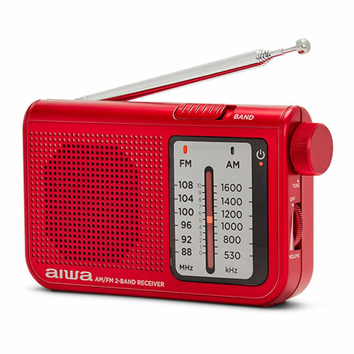 Aiwa transistorradio AM/FM - rød