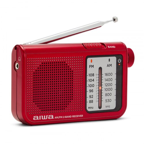 Aiwa transistorradio AM/FM - rød