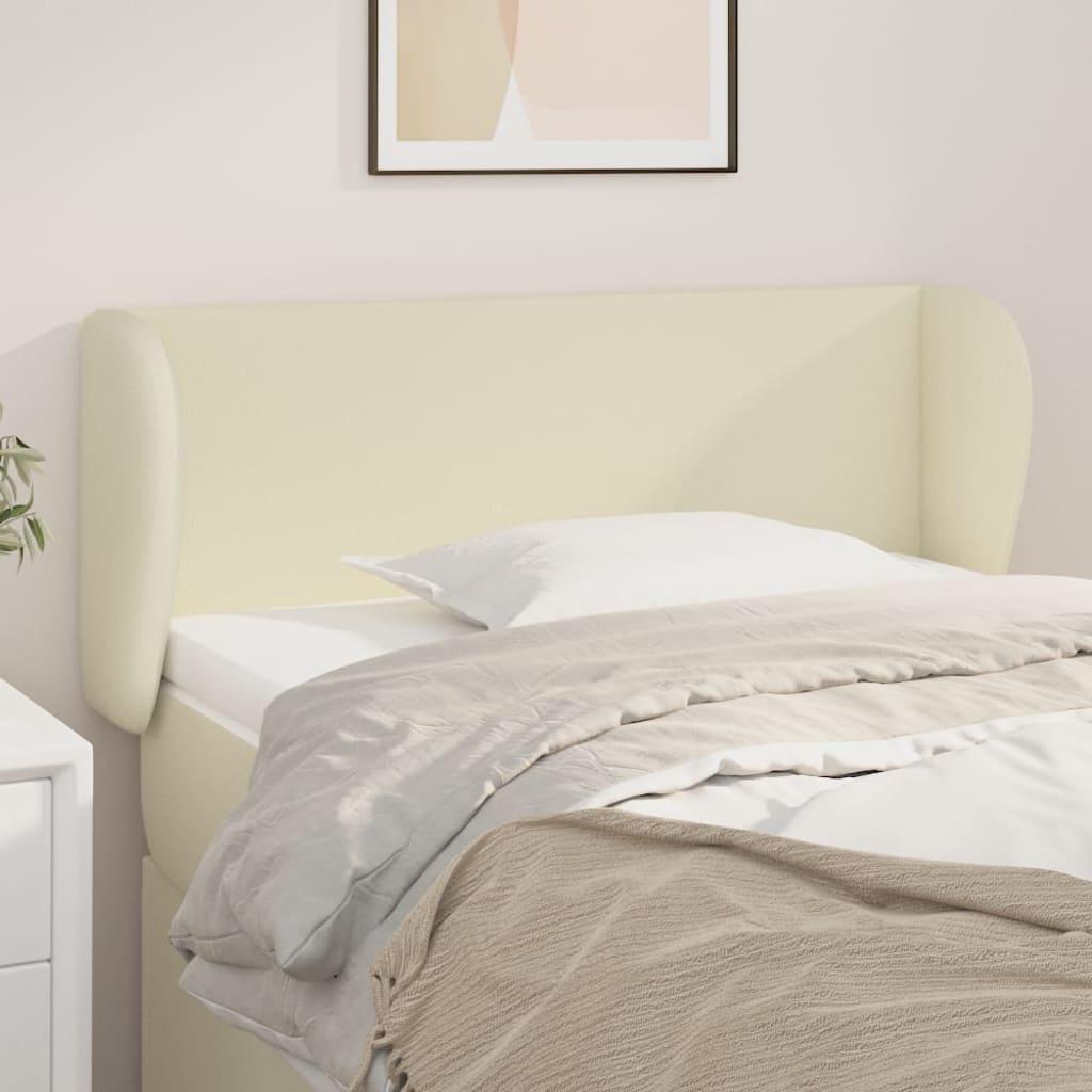 vidaXL sengegavl med kanter 83x23x78/88 cm kunstlæder cremefarvet