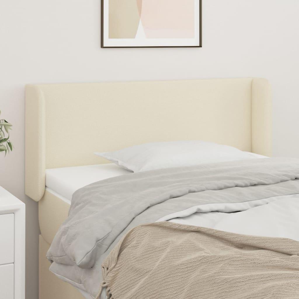 vidaXL sengegavl med kanter 83x16x78/88 cm kunstlæder cremefarvet
