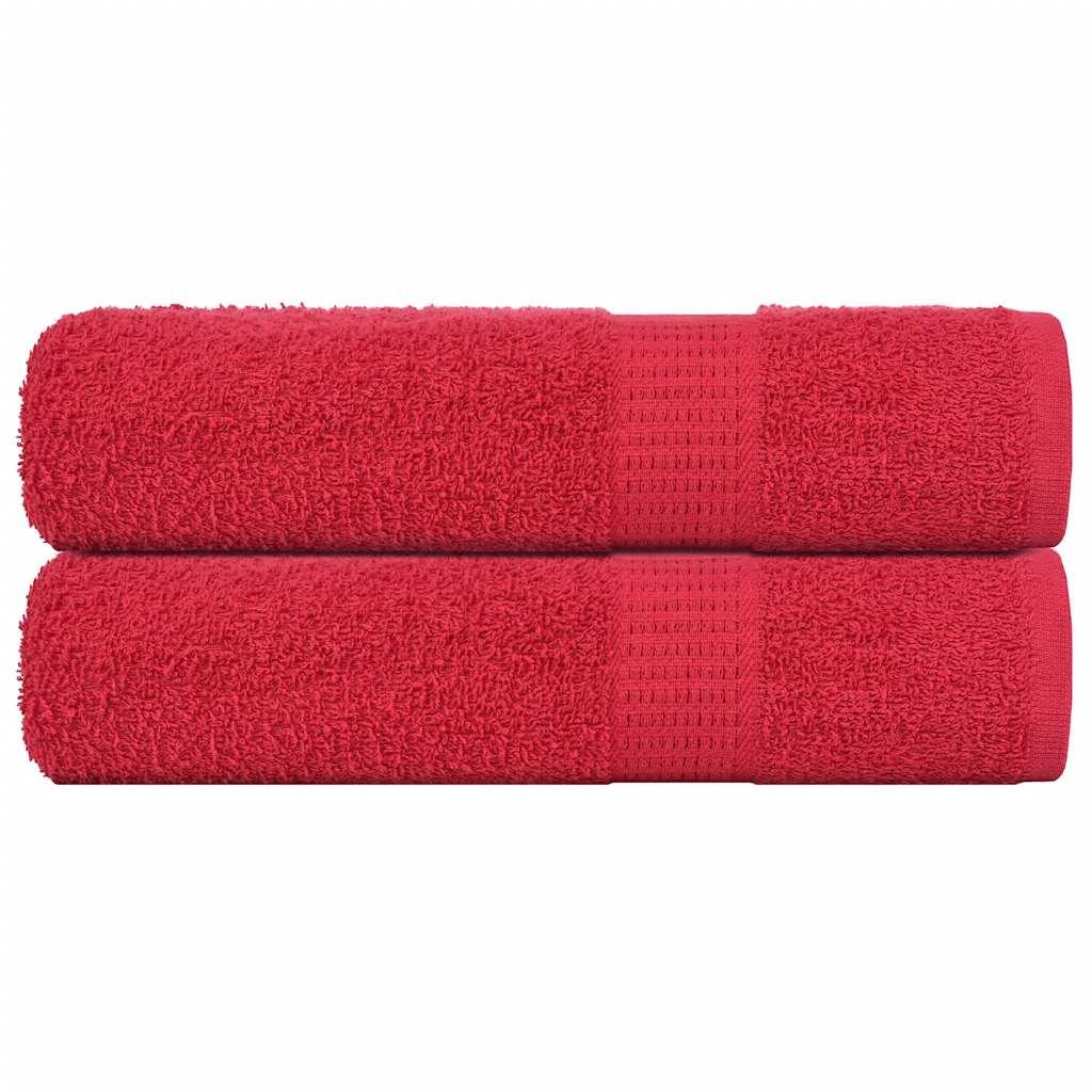 Håndklæder 2 stk. 50x100 cm 360 g/m2 100 % bomuld rød