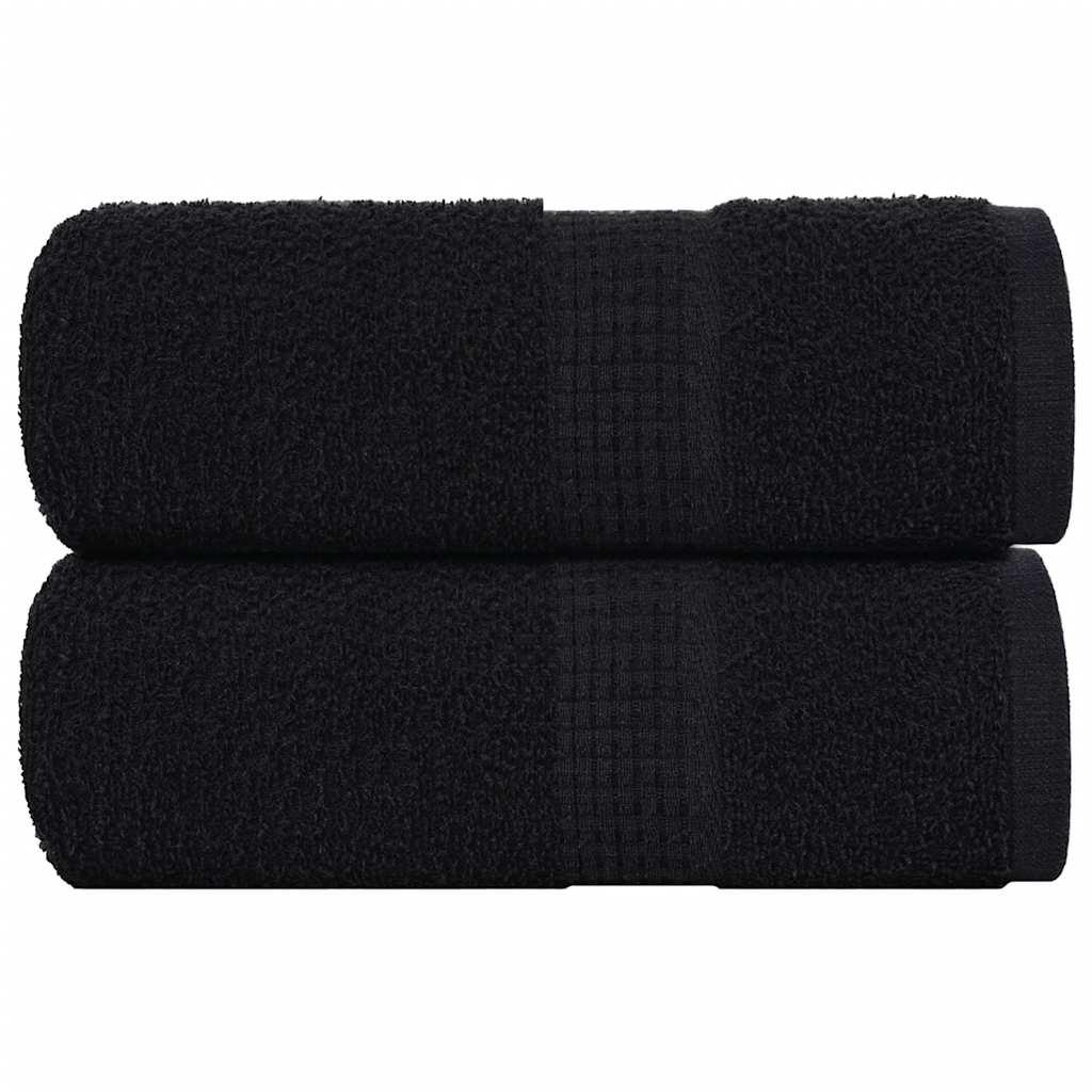 Gæstehåndklæder 2 stk. 30x50 cm 360 g/m2 100 % bomuld sort