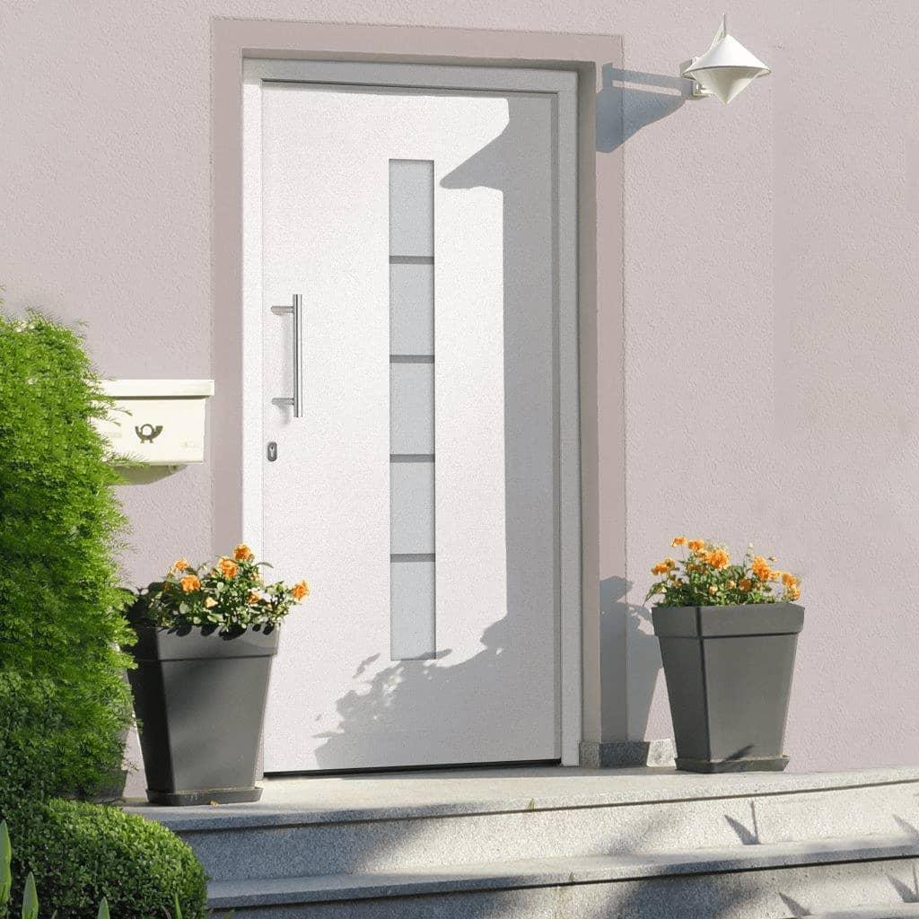 Hoveddør 100x200 cm aluminium og PVC hvid