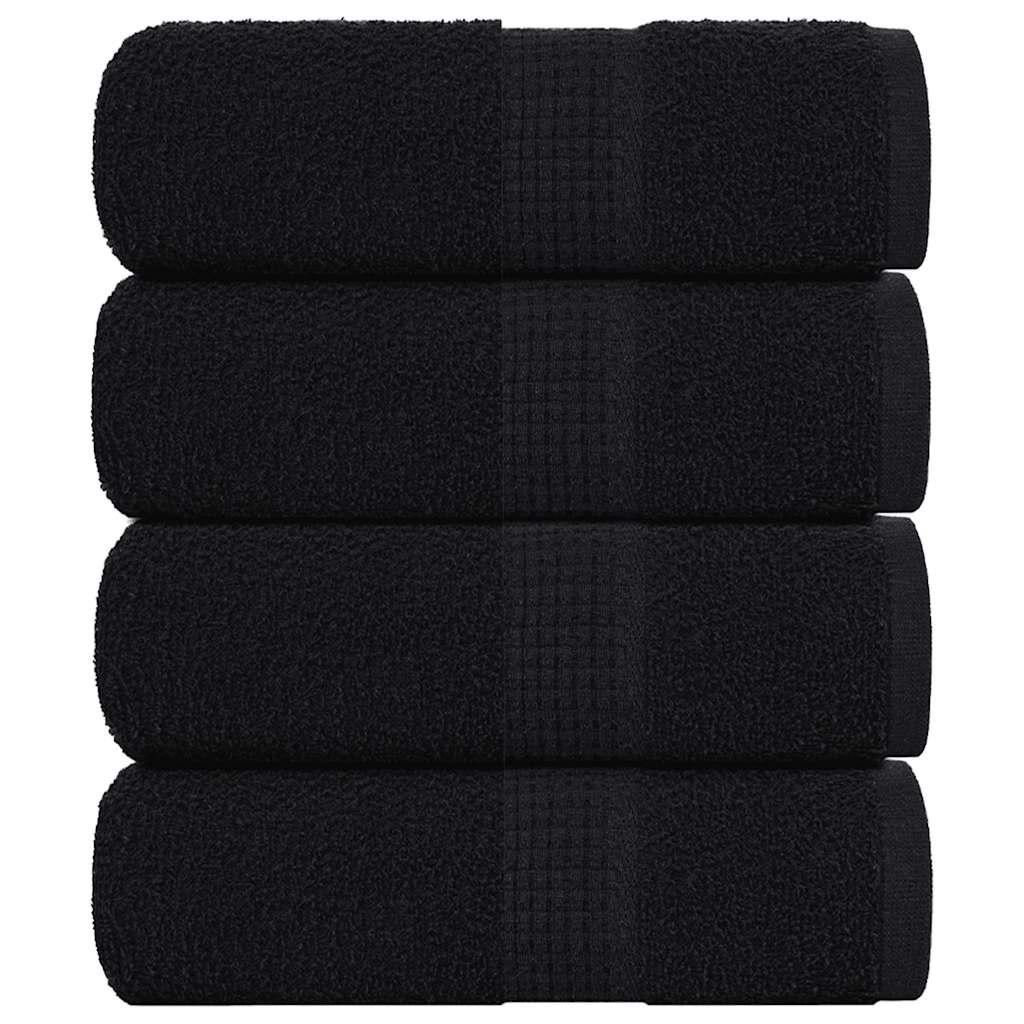 Gæstehåndklæder 4 stk. 30x50 cm 360 g/m2 100 % bomuld sort