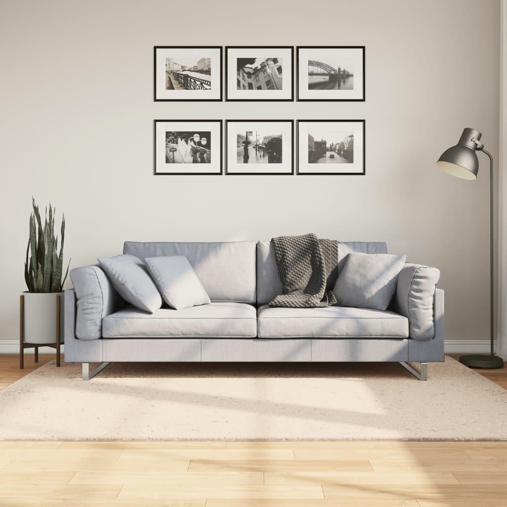 Gulvtæppe HUARTE 140x200 cm kort luv og vaskbart beige