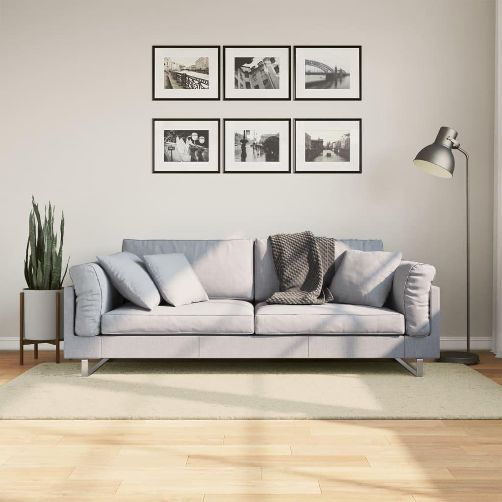 Gulvtæppe HUARTE 100x200 cm kort luv og vaskbart cremefarvet