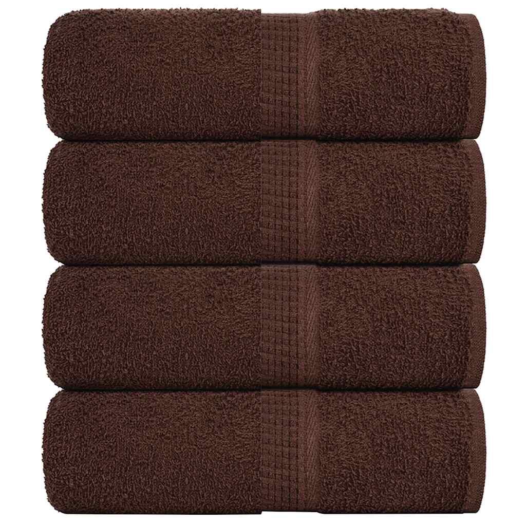 Gæstehåndklæder 4 stk. 30x50 cm 360 g/m2 100 % bomuld brun