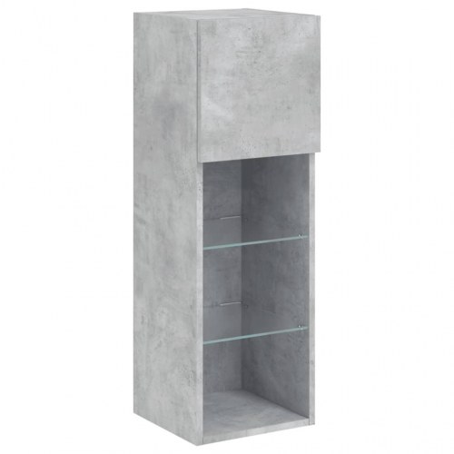 Tv-borde 2 stk. med LED-lys - 30,5 × 30 × 90 cm, betongrå