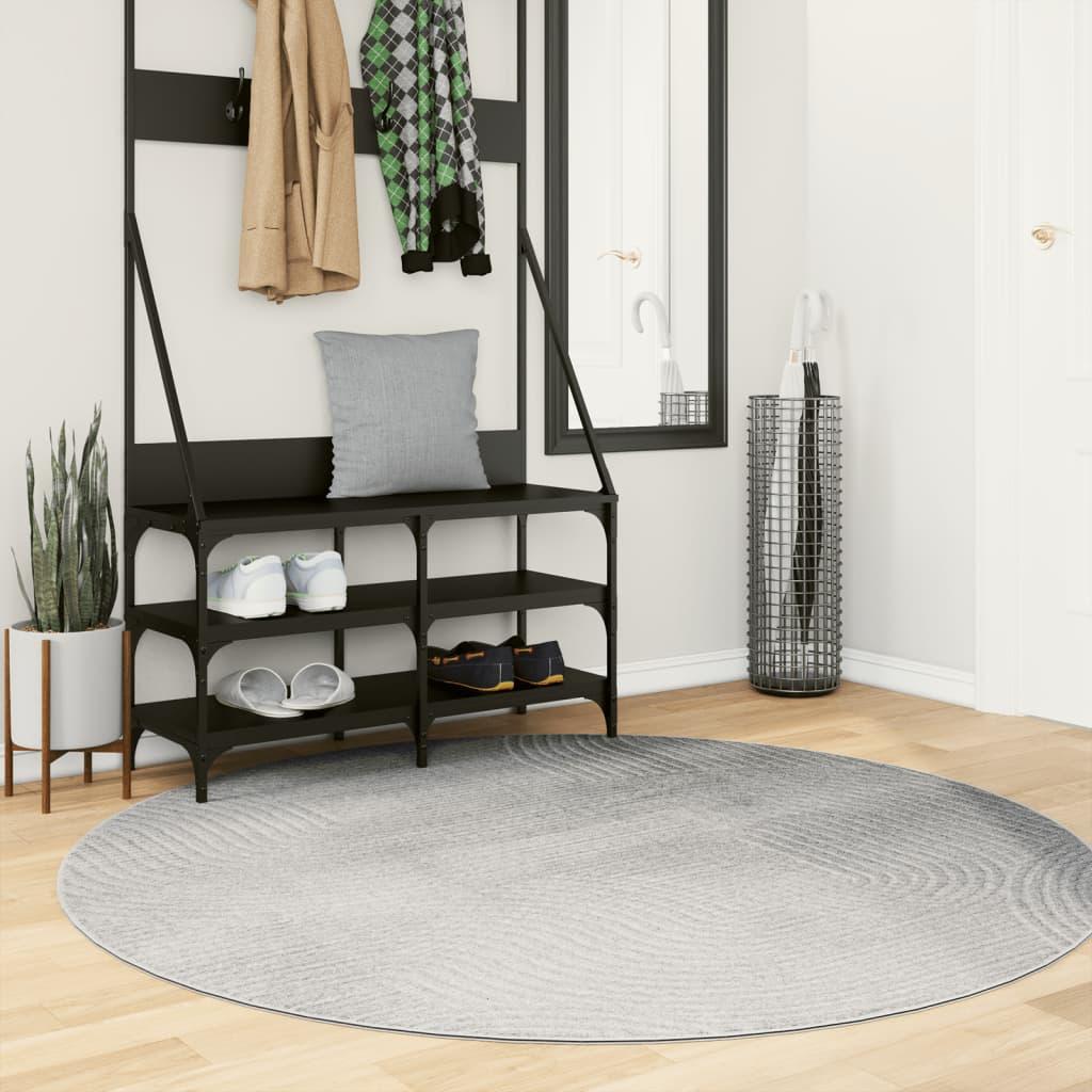 Gulvtæppe IZA Ø 160 cm kort luv skandinavisk look grå