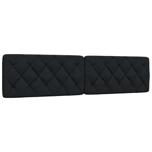 Seng med madras 200x200 cm stof sort