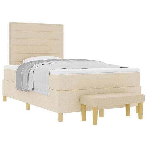Box spring seng med madras Creme 120 x 200 cm Stof