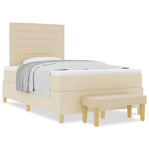 Box spring seng med madras Creme 120 x 200 cm Stof