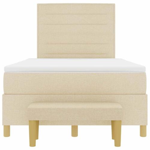 Box spring seng med madras Creme 120 x 200 cm Stof