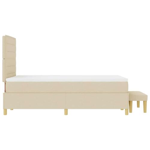 Box spring seng med madras Creme 120 x 200 cm Stof