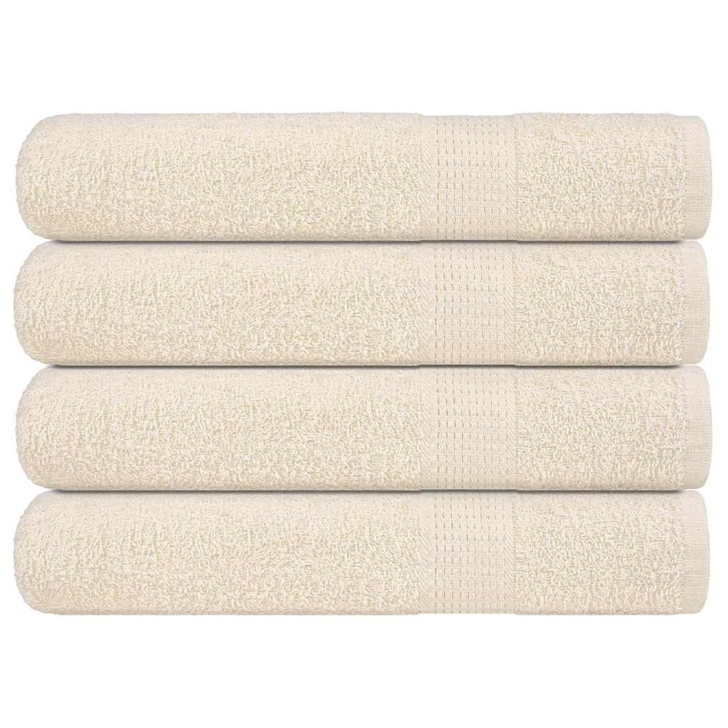 Saunahåndklæder 4stk. 80x200cm 360g/m2 100 % bomuld cremefarvet