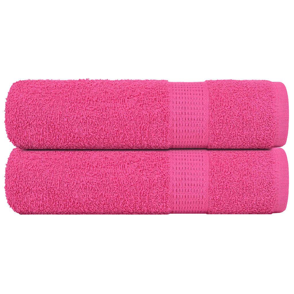 Håndklæder 2 stk. 50x100 cm 360 g/m2 100 % bomuld lyserød
