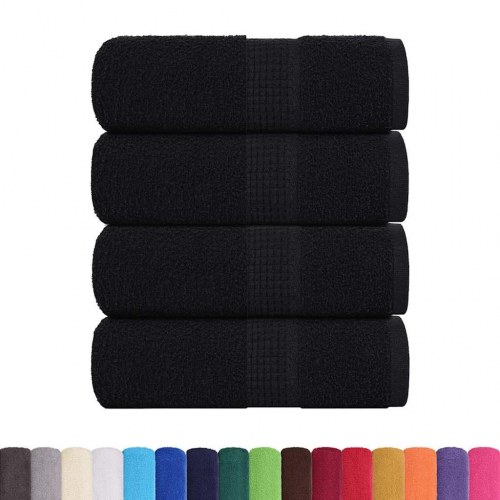 Vaskehåndklæder FROGN - 4 stk. sort 30×30 cm, 360 gsm bomuld