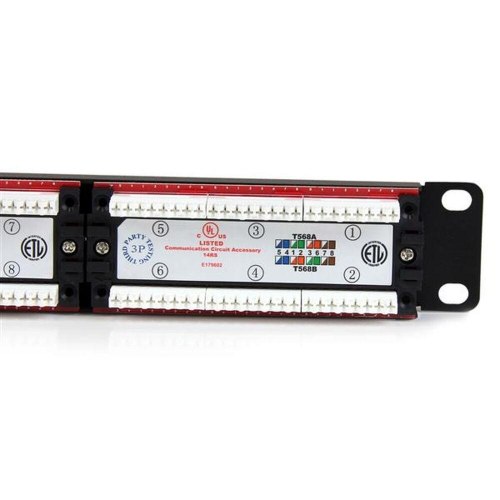 StarTech C6PANEL24 - 24-port Cat6 UTP patchpanel, RJ45, sort