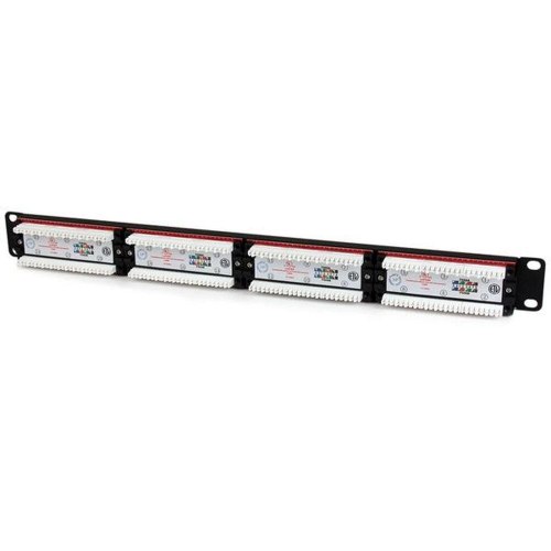 StarTech C6PANEL24 - 24-port Cat6 UTP patchpanel, RJ45, sort