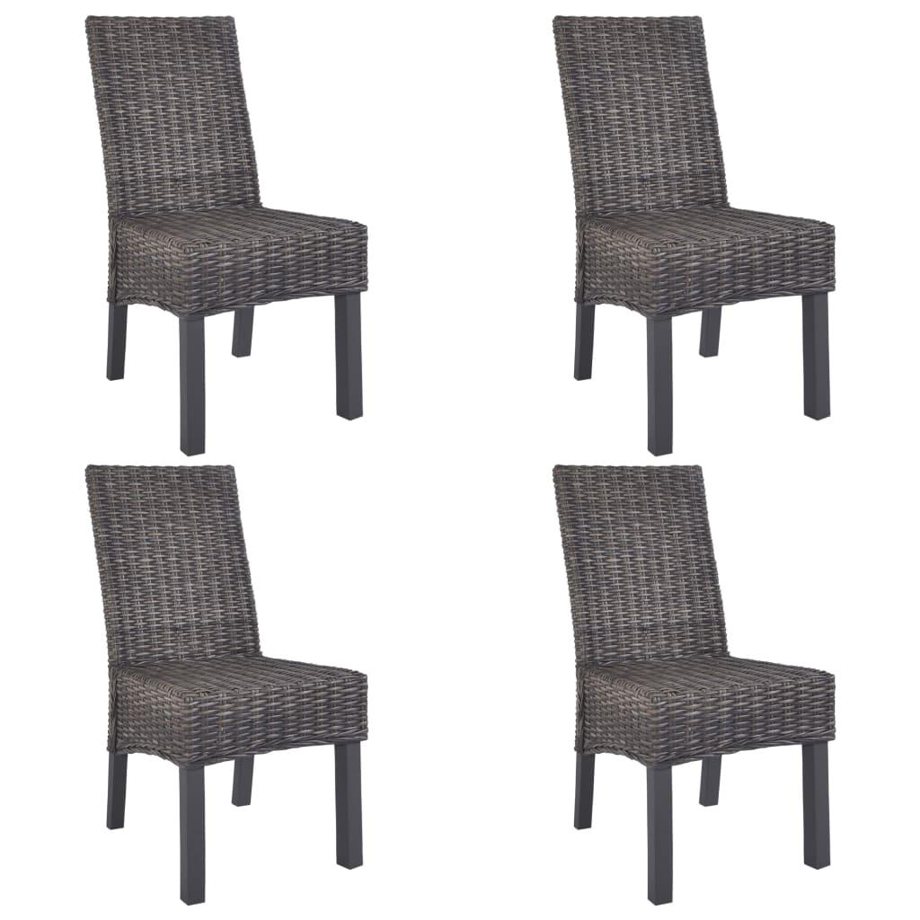 Spisebordsstole Kubu-rattan Og Mahogni-/mangotræ - Brun / 4
