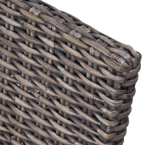 Spisebordsstole - 4 stk. i kubu-rattan og mangotræ, brun/gråvasket