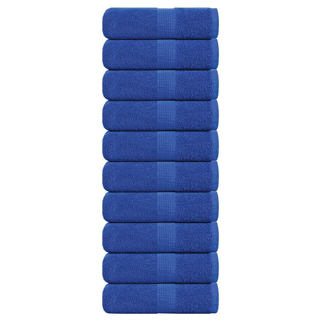 Gæstehåndklæder 10 stk. 30x50 cm 360 g/m2 100 % bomuld blå