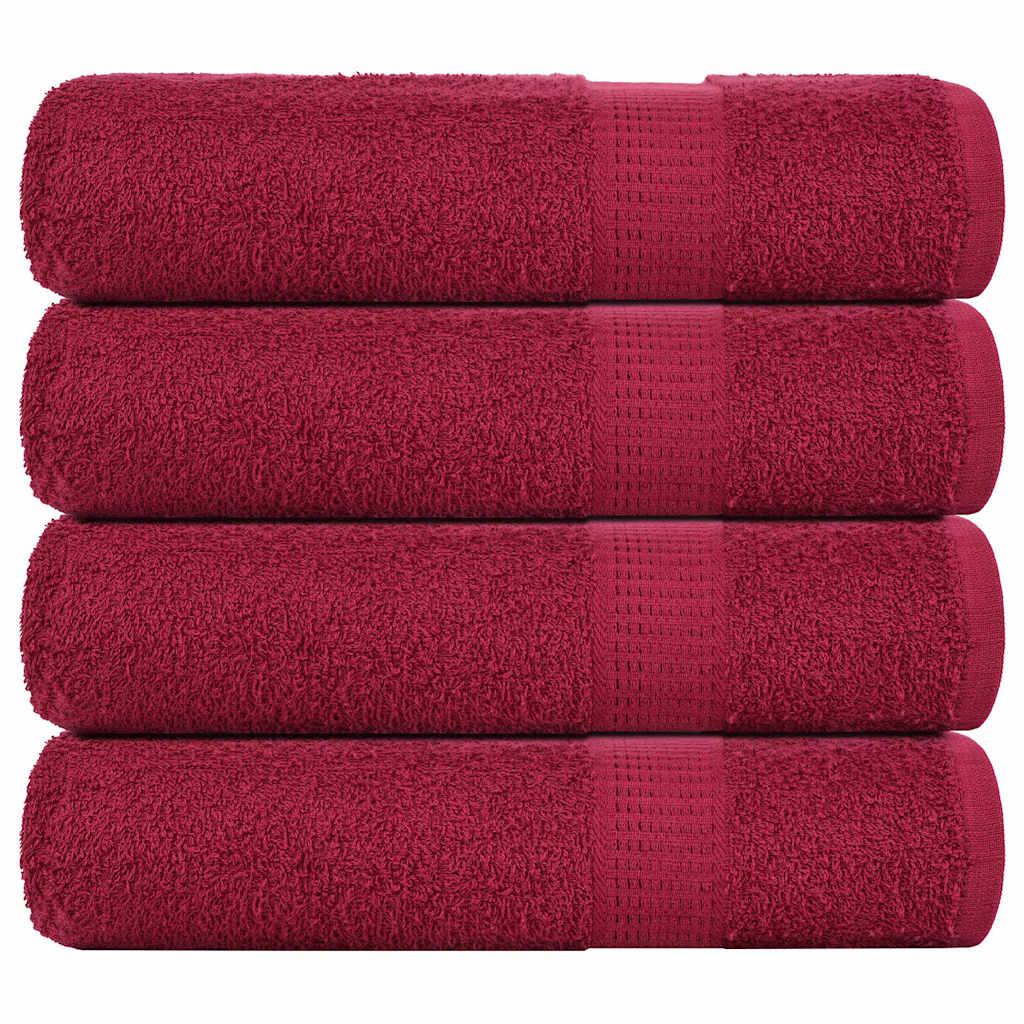 Håndklæder 4 stk. 70x140cm 360 g/m2 100 % bomuld bordeauxfarvet