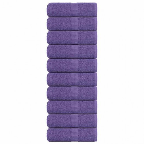 Gæstehåndklæder 10 stk. 30x50 cm 360 g/m2 100 % bomuld lilla