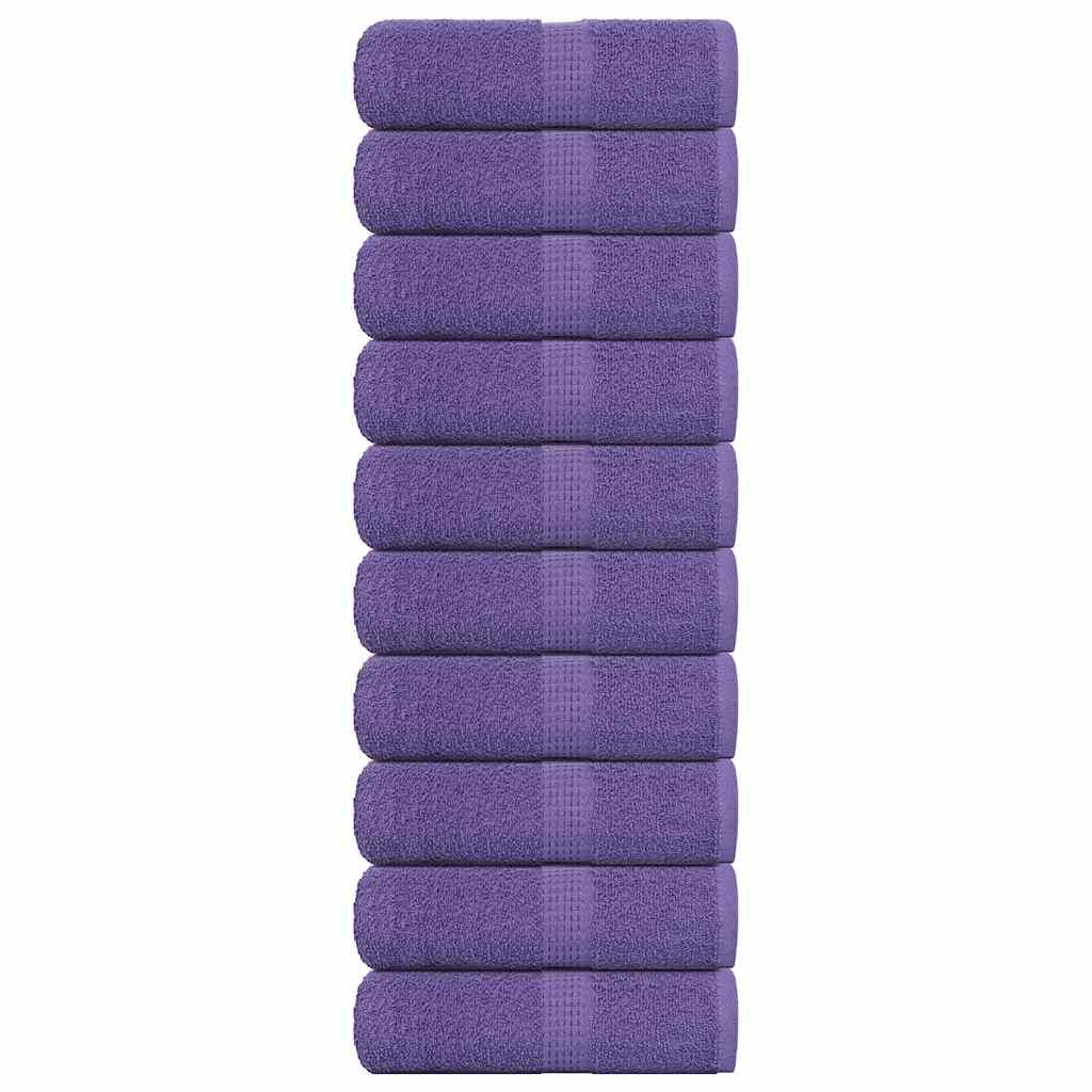 Gæstehåndklæder 10 stk. 30x50 cm 360 g/m2 100 % bomuld lilla