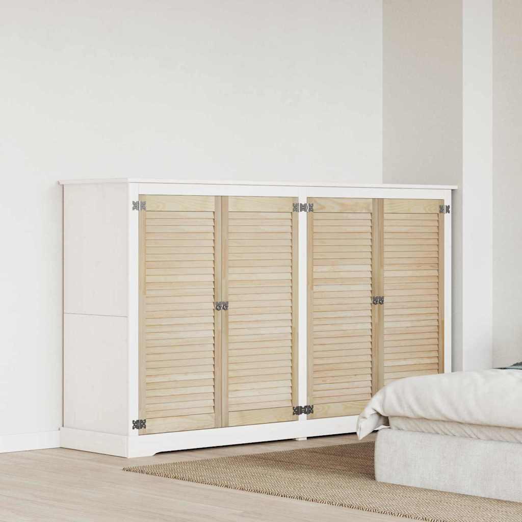 Skabsdøre 4 stk - natur, 49,5 × 2,1 × 110 cm, massiv fyrretræ