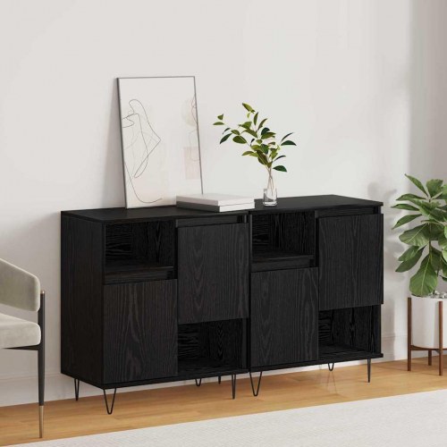 Skænk 2 stk. sort eg 60 x 35 x 70 cm