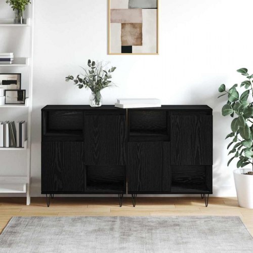 Skænk 2 stk. sort eg 60 x 35 x 70 cm