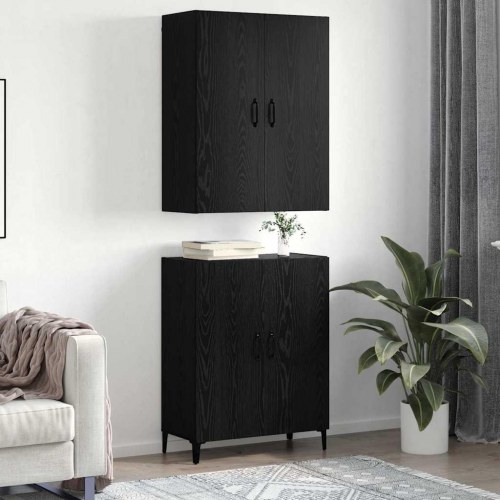 Højskab sort eg 69,5 x 34 x 180 cm