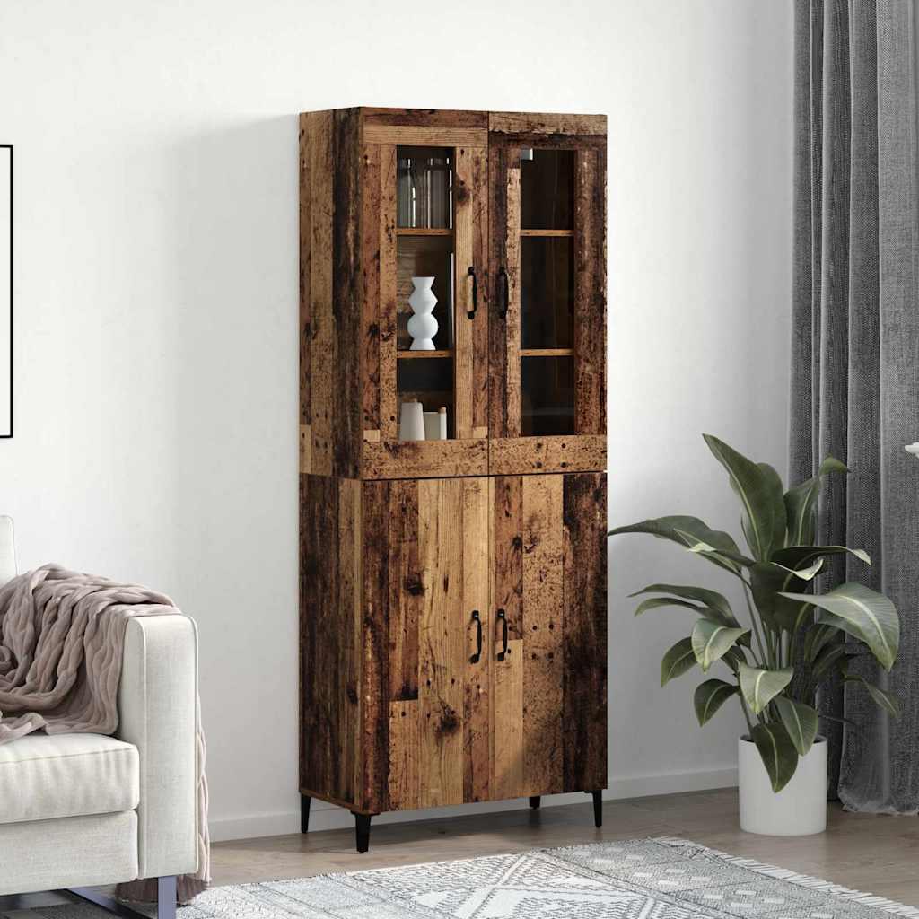 Highboard 2 stk Gammelt trÃ¦ 69,5 x 34 x 180 cm Konstrueret trÃ¦