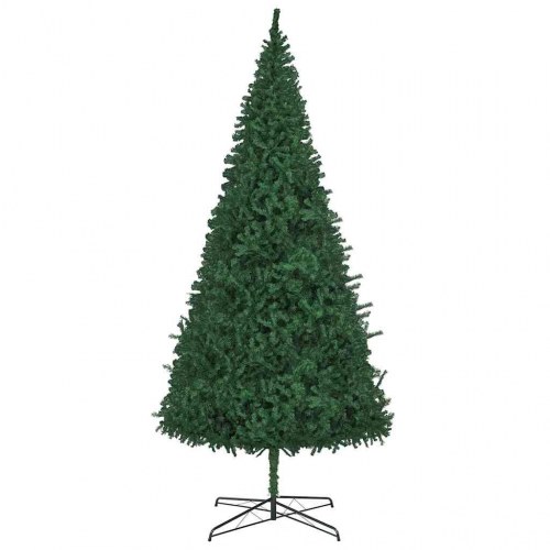 Juletræ med dekorative strenglamper grøn 400 cm PVC