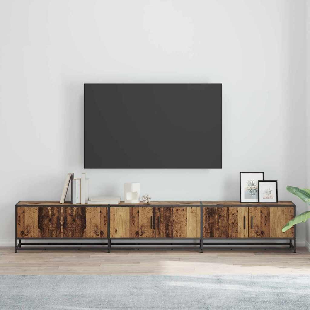TV-borde, 2 stk - gamelt trælook, 240 × 35 × 41 cm, konstrueret træ