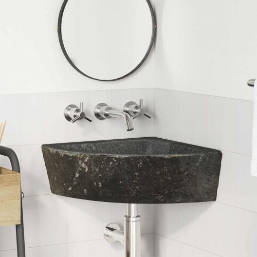 Vægmonteret Hjørnevask Grå (38-45) x (38-45) x 12 cm Flodsten