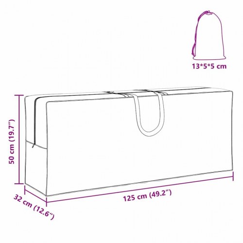 Udendørs Opbevaringspose Sort 125 x 32 x 50 cm 210D oxford stof