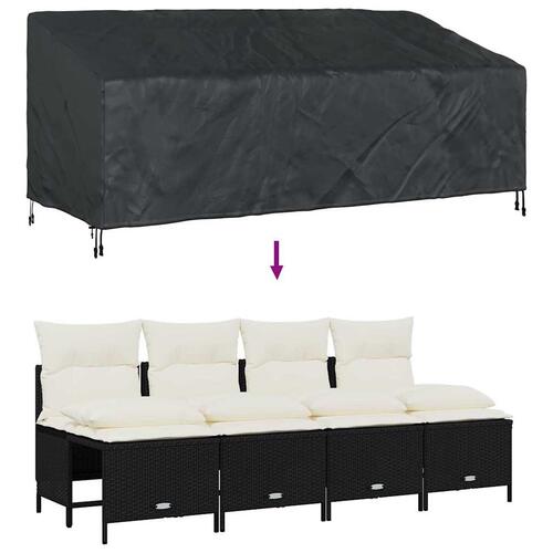 Udendørs møbelovertræk Sort 220 x 100 x 89 cm 420D oxford stof