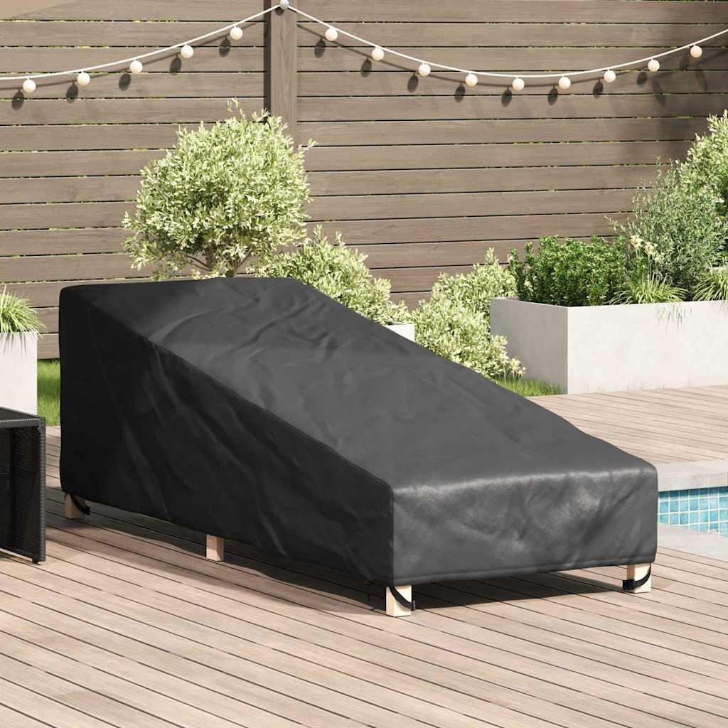 Udendørs møbelovertræk Sort 195 x 76 x 82 cm 210D oxford stof