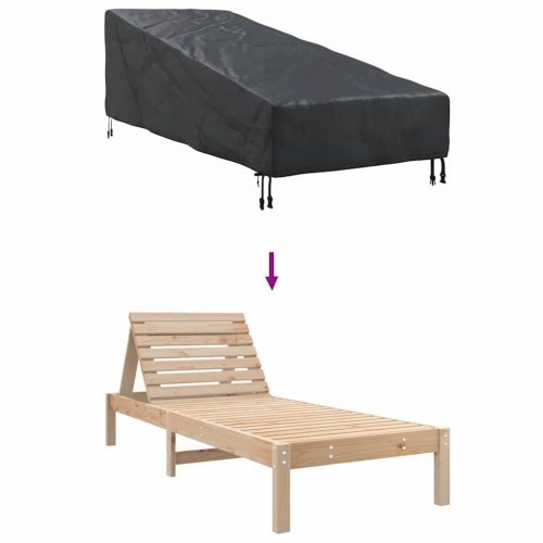 Udendørs møbelovertræk Sort 210 x 80 x 75 cm 210D oxford stof