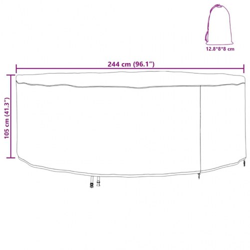 Overtræk til havemøbler 244 x 244 x 105 cm 420D oxford stof