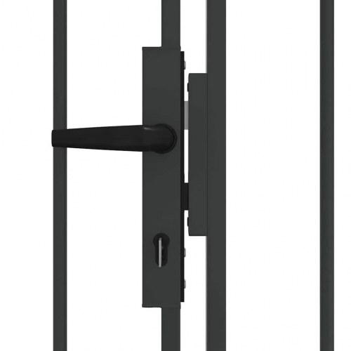 Hegnport ASSEN 301 × 175,5 cm - stål, grå, låsbar
