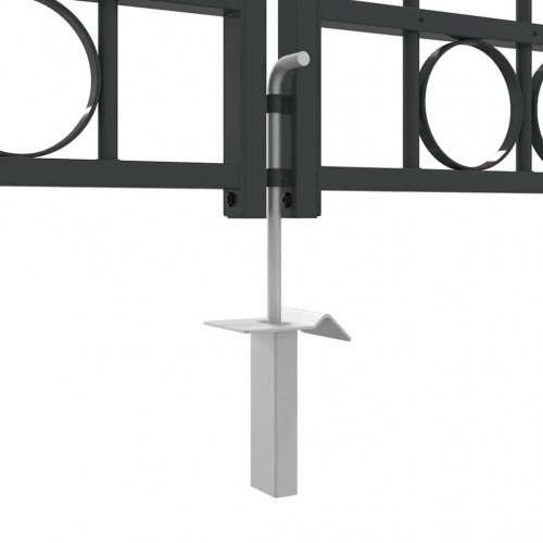 Hegnport ASSEN 401 × 200 cm - stål låge i grå med låsebeslag