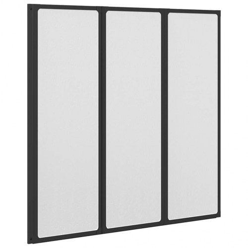 Brusevæg Sort 120 x 2 x 117 cm Aluminium