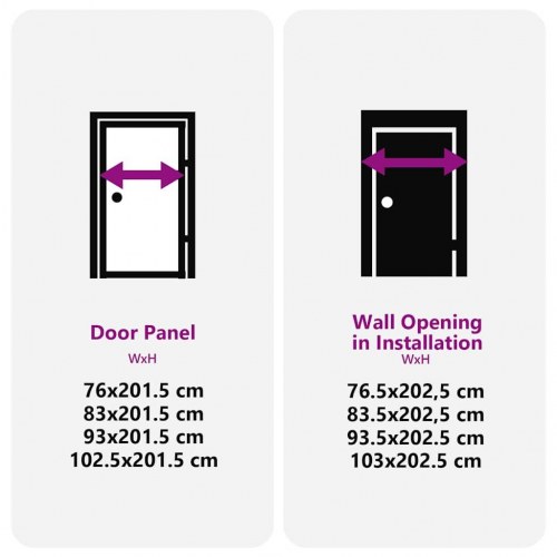 Indvendig Dør Sort 102.5 x 201.5 cm hærdet glas og Aluminium