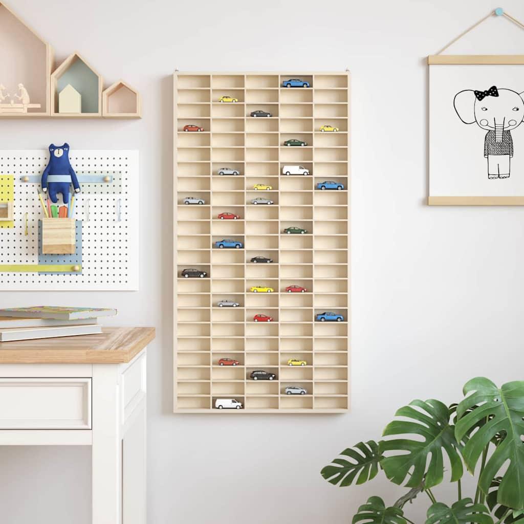 Vægdisplaykasse beige 96 x 50 x 4,5 cm i konstrueret træ