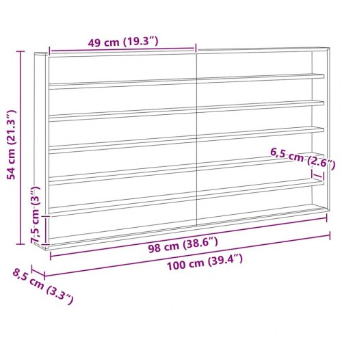 Træ samler udstillingskasse Brun 100 x 8,5 x 54 cm Krydsfinér